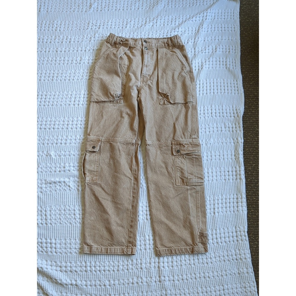 NWOT We The Free Marx Slouchy Cargo Jeans Size 27 Tan 29X28 - Picture 4 of 16